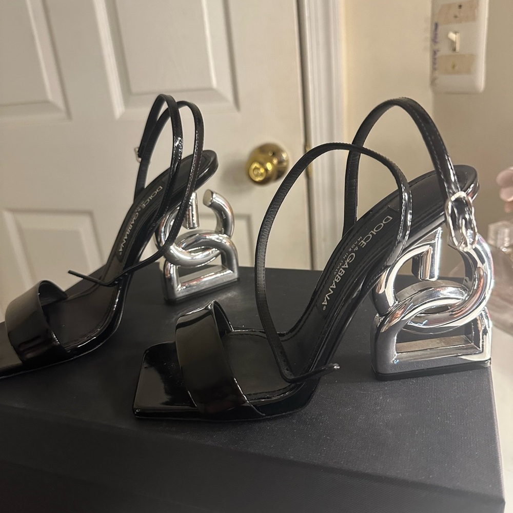 Dolce & Gabbana Black and Silver Women's Heels